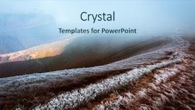  Presentation with mountains fantasy abstract nature landscape - Cool new slide set with fantastic autumn landscape with hoarfrost backdrop and a sky blue colored foreground