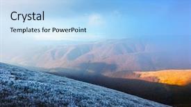  Presentation with autumn - Amazing presentation design having fantastic autumn landscape with hoarfrost backdrop and a light blue colored foreground