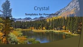  Presentation with mountain water - PPT theme consisting of fantastic-autumn-mountain-landscape background and a light blue colored foreground
