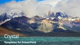  Presentation with strong wind - Beautiful PPT theme featuring fantastic beauty of the national park torres del paine in chilean patagonia strong wind drives wave in laguna azul emerald water on the horizon are seen the famous cliffs of torres backdrop and a ocean colored foreground