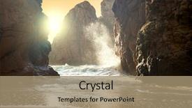  Presentation with ocean waves - Presentation theme with fantastic big rocks and ocean background and a coral colored foreground