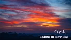  Presentation with sunrise - Slide deck enhanced with fantastic-colorful-sunrise-with-cloudy background and a navy blue colored foreground