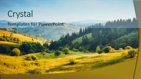  Presentation with earth day - PPT layouts with fantastic countryside landscape in morning background and a light blue colored foreground