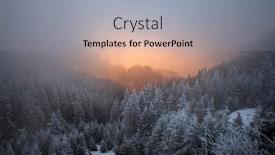  Presentation with dawn - Cool new PPT theme with fantastic dawn winter landscape with dramatic sunrise fog and snow backdrop and a light gray colored foreground