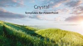  Presentation with green hills - PPT theme having fantastic-day-with-green-hills background and a light blue colored foreground