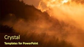  Presentation with misty - PPT theme consisting of fantastic-dreamy-sunset-in-summer background and a tawny brown colored foreground