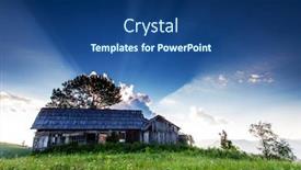  Presentation with nature countryside - Slide deck enhanced with fantastic evening sun beams in the countryside and the old hut location rural place of ukraine europe scenic image of gorgeous nature landscape attractive mountain view beauty of earth background and a ocean colored foreground