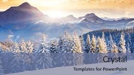  Presentation with creative - Slide deck enhanced with fantastic evening winter landscape dramatic background and a ocean colored foreground