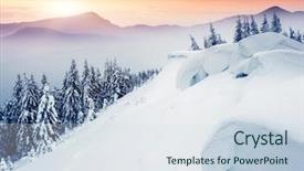  Presentation with creative - Cool new PPT theme with fantastic evening winter landscape dramatic backdrop and a sky blue colored foreground