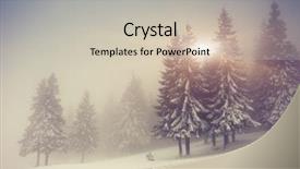  Presentation with landscape - Slide deck consisting of fantastic evening winter landscape dramatic background and a soft green colored foreground