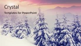  Presentation with landscape - Theme having fantastic evening winter landscape dramatic background and a lemonade colored foreground
