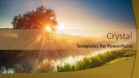  Presentation with tree river - Presentation having fantastic-foggy-river-with-fresh background and a yellow colored foreground