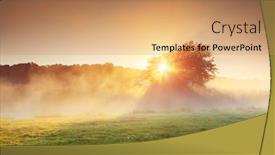  Presentation with tree river - Colorful slide deck enhanced with fantastic-foggy-river-with-fresh backdrop and a coral colored foreground