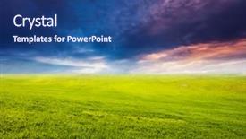  Presentation with green beauty - PPT layouts having fantastic green field background and a ocean colored foreground