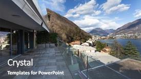  Presentation with apartment - Cool new presentation theme with fantastic landscape seen from apartment backdrop and a gray colored foreground