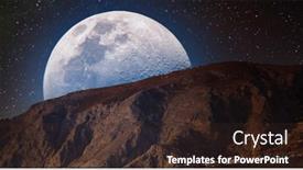  Presentation with moon - PPT theme having fantastic-landscape-with-a-giant background and a wine colored foreground