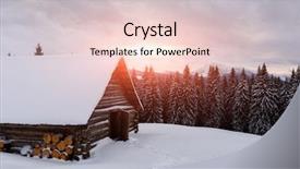  Presentation with trees - Cool new PPT theme with fantastic landscape with snowy mountains backdrop and a  colored foreground