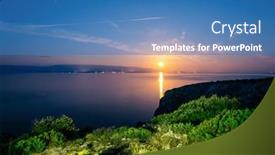  Presentation with croatia - PPT theme having fantastic-moon-and-bright-starry background and a teal colored foreground