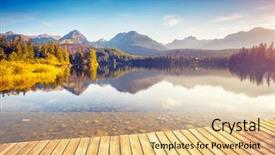  Presentation with mountain lake - Slide set consisting of fantastic mountain lake in national background and a lemonade colored foreground