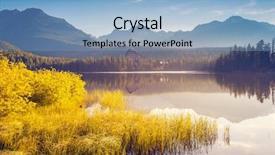  Presentation with shenandoah national park big meadows - Slide set featuring fantastic mountain lake in national background and a light blue colored foreground