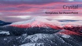  Presentation with winter scene - Slide set enhanced with fantastic-orange-winter-landscape background and a coral colored foreground