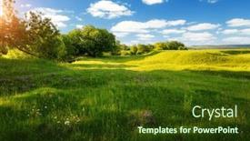  Presentation with green earth - PPT theme with fantastic-rural-area-with-fresh background and a  colored foreground