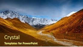  Presentation with country - Slides consisting of fantastic-snow-range-of-caucasus background and a tawny brown colored foreground