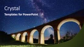  Presentation with sky - Colorful PPT layouts enhanced with fantastic-starry-sky-over backdrop and a navy blue colored foreground