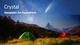  Presentation with switzerland - PPT theme consisting of fantastic-starry-sky-over background and a ocean colored foreground