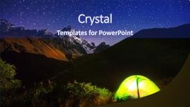  Presentation with mountain - Slide deck having fantastic starry sky background and a navy blue colored foreground