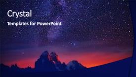  Presentation with starry night - Amazing PPT theme having fantastic starry sky backdrop and a navy blue colored foreground
