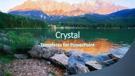  Presentation with mountain lake - Cool new PPT theme with fantastic sundown on mountain lake backdrop and a ocean colored foreground