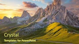  Presentation with alpine - Theme enhanced with fantastic-sunset-landscape-alpine-pass background and a tawny brown colored foreground