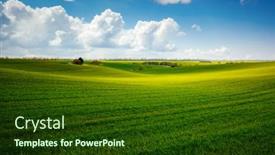  Presentation with earth land - Slide set featuring fantastic-view-of-green-rural background and a tawny brown colored foreground