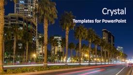  Presentation with fantasy full moon in night - Amazing slides having fantastic view of modern city backdrop and a navy blue colored foreground