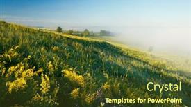  Presentation with green morning - Presentation design with fantastic-view-of-the-fresh background and a tawny brown colored foreground