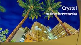  Presentation with night city - Beautiful presentation featuring fantastic view of tropical city backdrop and a  colored foreground