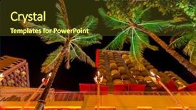  Presentation with night city - Presentation theme having fantastic view of tropical city background and a tawny brown colored foreground