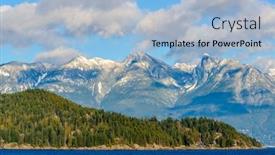  Presentation with snow mountain - Slides featuring fantastic view over ocean snow mountain and rocks at sechelt inlet in vancouver canada background and a light blue colored foreground