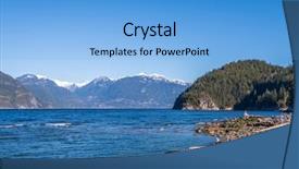  Presentation with snow mountain - Colorful presentation enhanced with fantastic view over ocean snow backdrop and a  colored foreground