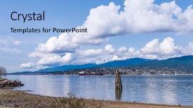  Presentation with mountain snow - PPT theme enhanced with fantastic view over ocean snow background and a light blue colored foreground