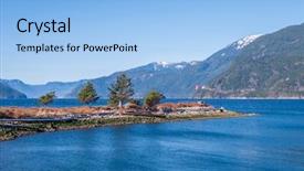  Presentation with save the ocean - Slide set consisting of fantastic view over ocean snow background and a light blue colored foreground