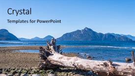  Presentation with mountain snow - Colorful slide set enhanced with fantastic view over ocean snow backdrop and a light blue colored foreground