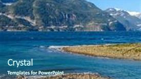  Presentation with snow mountain - Amazing PPT theme having fantastic view over ocean snow mountain and rocks at furry creek dive site in vancouver canada island backdrop and a ocean colored foreground
