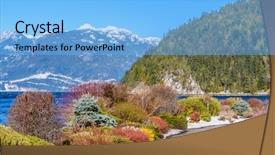  Presentation with snow mountain - Cool new presentation with fantastic view over ocean snow mountain and rocks at furry creek dive site in vancouver canada backdrop and a light blue colored foreground