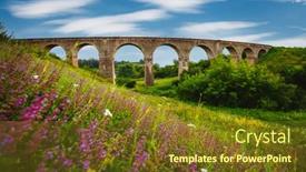  Presentation with railway - Audience pleasing slide deck consisting of fantastic-view-to-beautiful-old backdrop and a tawny brown colored foreground