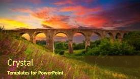  Presentation with railway - Slide deck enhanced with fantastic-view-to-beautiful-old background and a tawny brown colored foreground