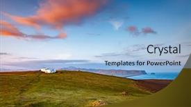  Presentation with magical - Audience pleasing presentation theme consisting of fantastic views of the magical place on small peninsula popular tourist attraction dramatic and gorgeous scene location place sudurland cape dyrholaey coast of iceland europe beauty world backdrop and a light blue colored foreground
