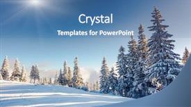  Presentation with winter blue - Colorful presentation theme enhanced with fantastic winter landscape blue sky backdrop and a teal colored foreground