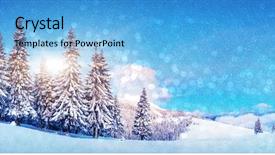  Presentation with dark blue moonlight landscape - Cool new PPT layouts with fantastic winter landscape blue sky backdrop and a light blue colored foreground